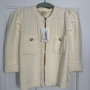 Brand new with tags L’agence cream 3/4 sleeve knit jacket